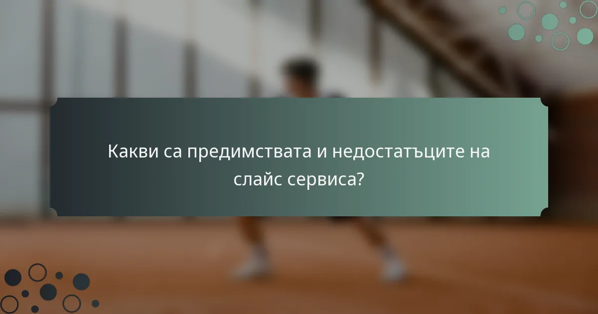 Какви са предимствата и недостатъците на слайс сервиса?
