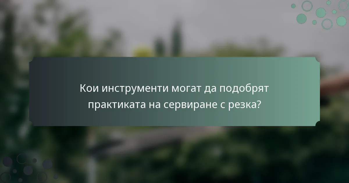Кои инструменти могат да подобрят практиката на сервиране с резка?